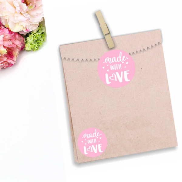 Made With Love Stickers - Pink