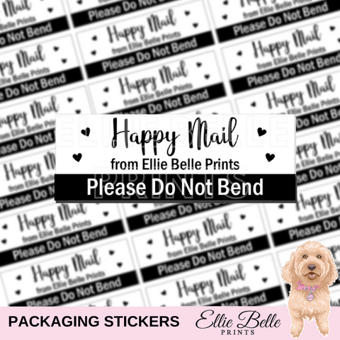 CUSTOMISABLE STICKERS - Happy Mail - Please Do Not Bend