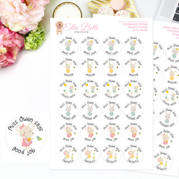 Little Mouse - Personalised Teacher Reward Stickers