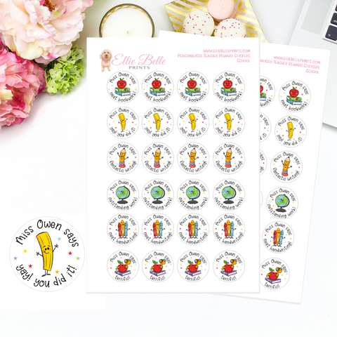 School - Personalised Teacher Reward Stickers