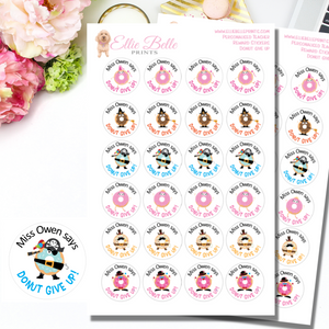 Donut Give Up - Personalised Teacher Reward Stickers