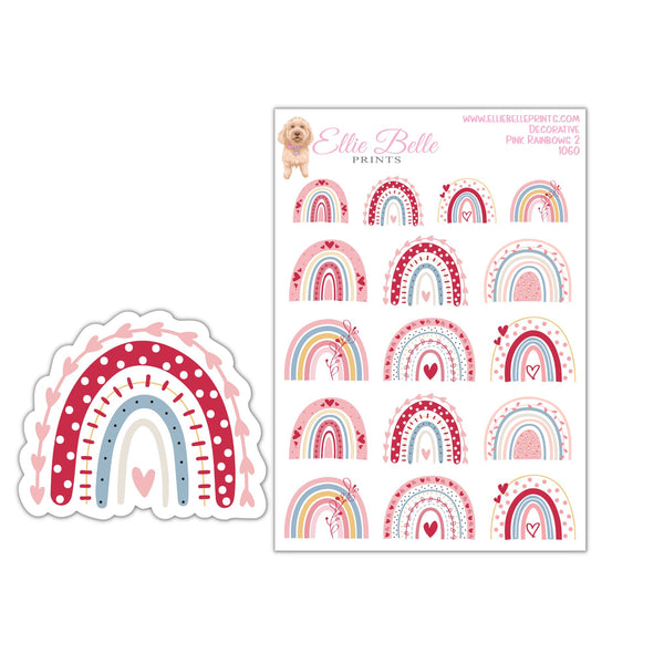 Pink Rainbow 2 Stickers