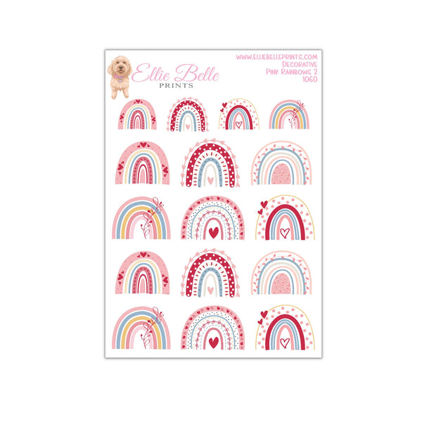 Pink Rainbow 2 Stickers