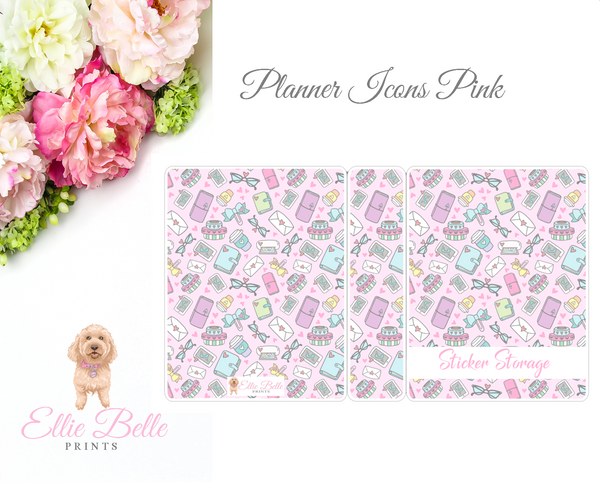 MINI Sticker Album (Small Sheets) - Planner Icons (Pink)