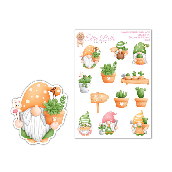 Succulent Gnome Stickers