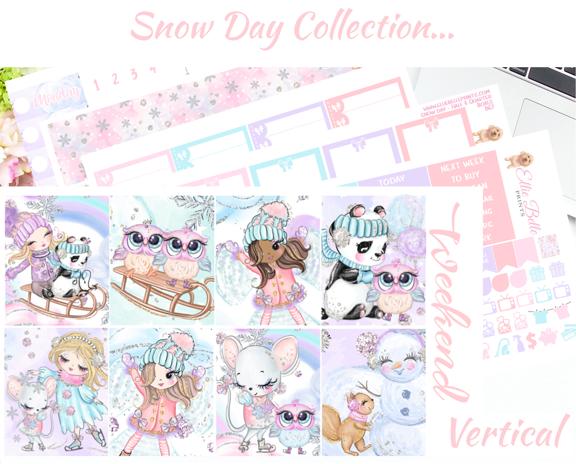 Snow Day - Vertical Weekly Planner Kit