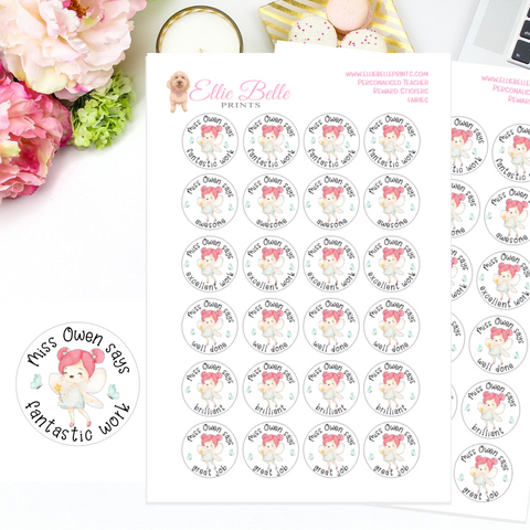 Fairies - Personalised Teacher Reward Stickers