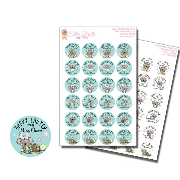 Easter Koala 3 - Personalised Teacher Reward Stickers