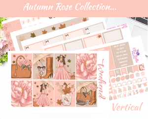 Autumn Rose Collection - Vertical Weekly Planner Kit
