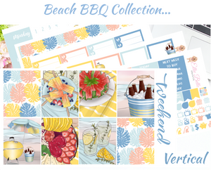 Beach BBQ- Vertical Weekly Planner Kit