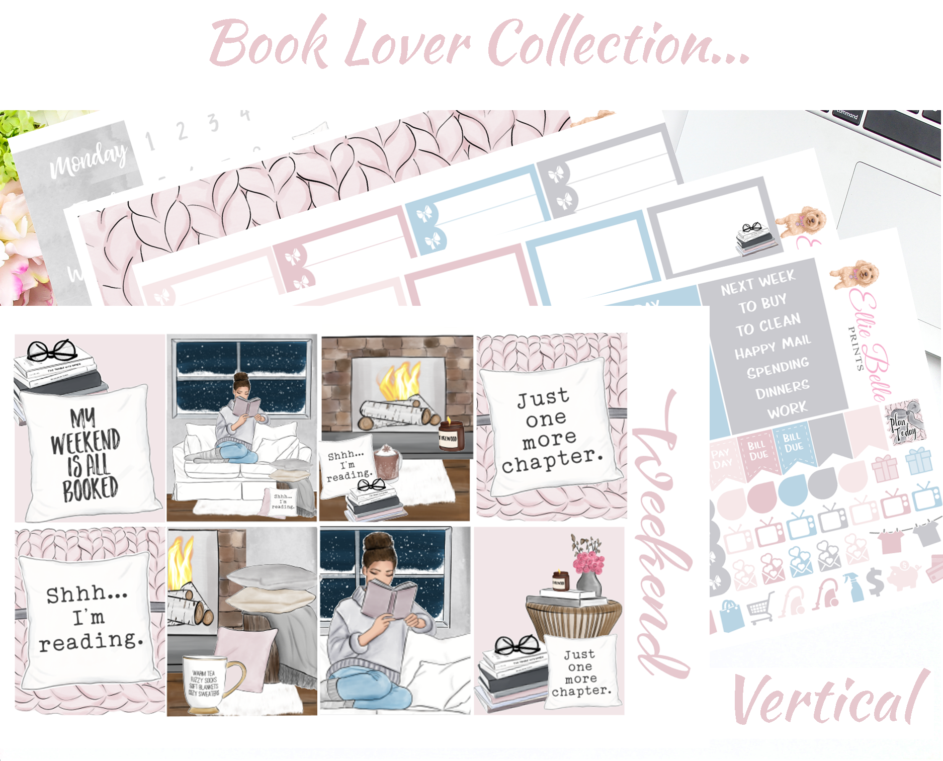 Book Lover - Vertical Weekly Planner Kit