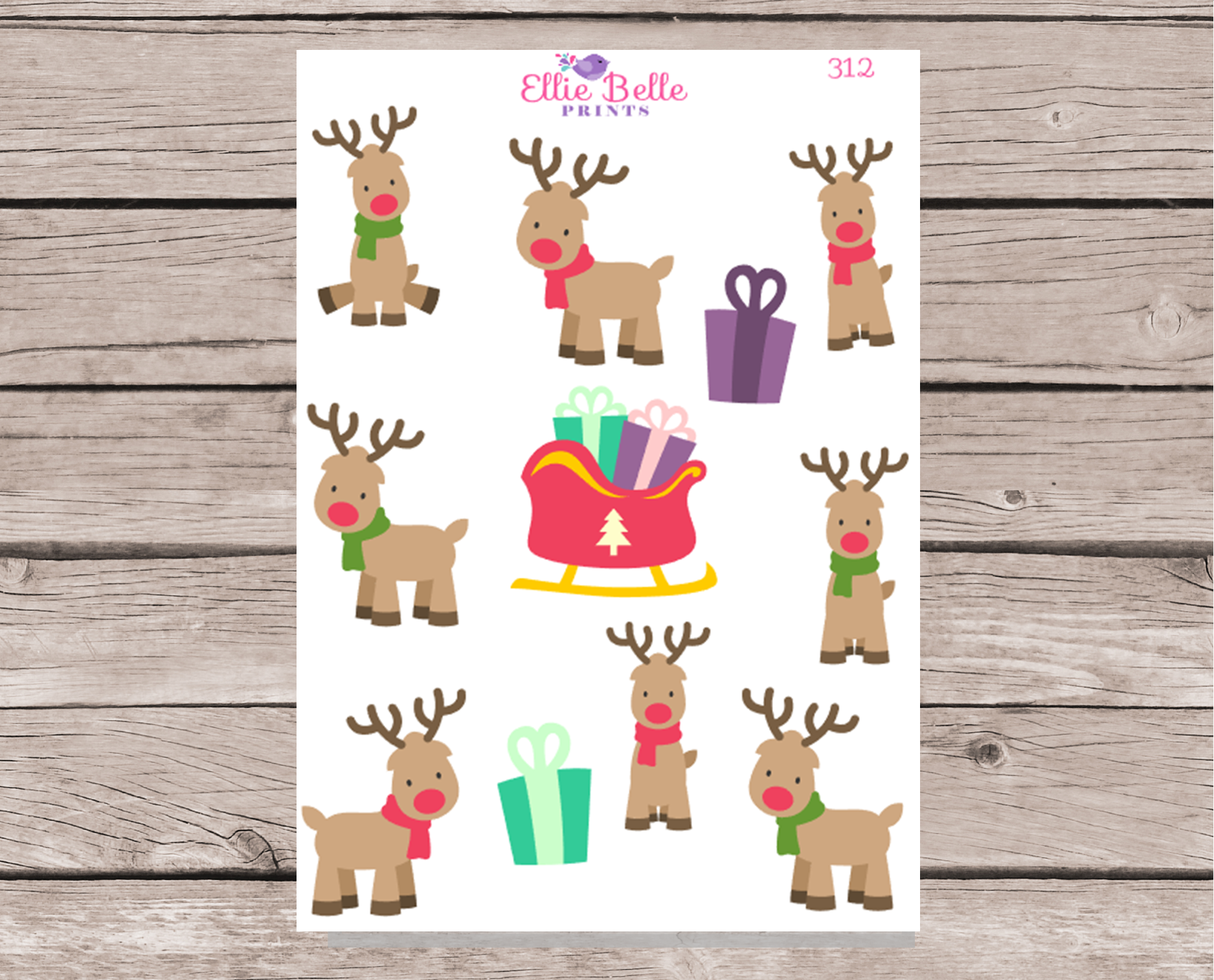 Christmas Reindeer Stickers [312]