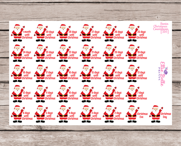 Santa Christmas Countdown Stickers [316]