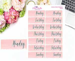 Date Cover Stickers - 2 Weeks - Blush Watercolour