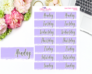 Date Cover Stickers - 2 Weeks - Lilac Watercolour
