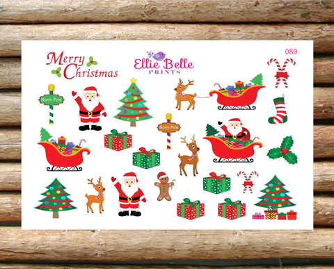 Christmas, Santa, Rudolf Stickers [086]