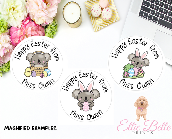 Easter Koala - Personalised Teacher Reward Stickers