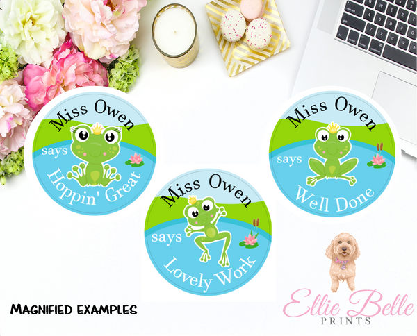 Frogs - Personalised Teacher Reward Stickers