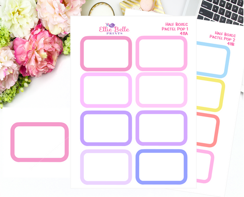 Half Box With White Overlay Stickers - Pastel Pop