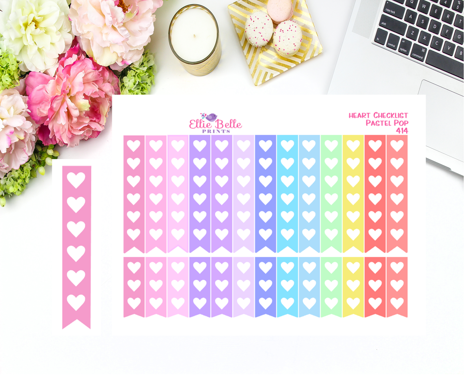 Heart Checklist Stickers - Pastel Pop