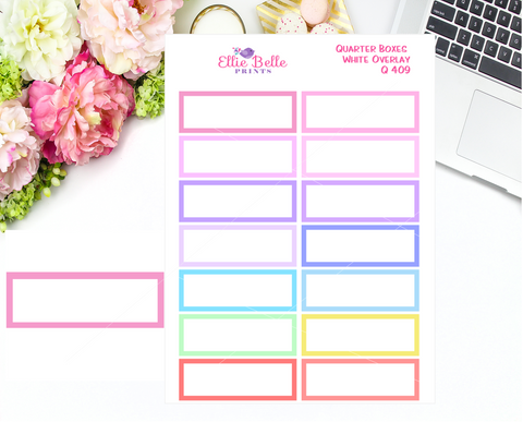 Quarter Box with White Overlay Stickers - Pastel Pop