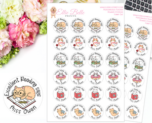 Funny Cat - Personalised Teacher Reward Stickers