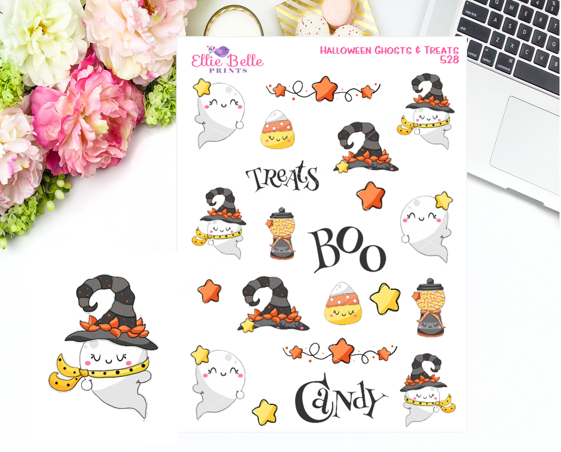 Halloween Ghosts and Treats Stickers