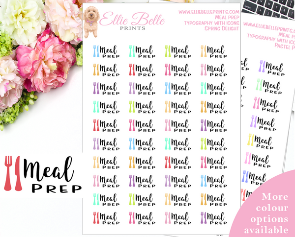 Meal Prep - Typography with Icons
