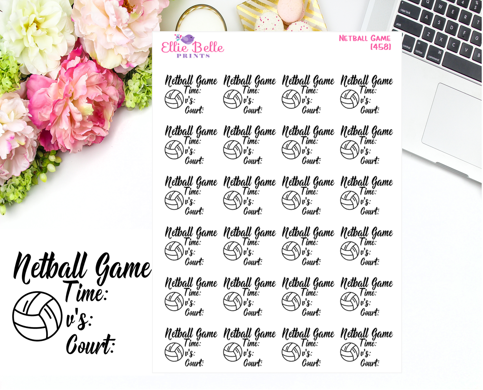 Netball Round Sticker Netball Game Stickers – Ellie Belle Prints