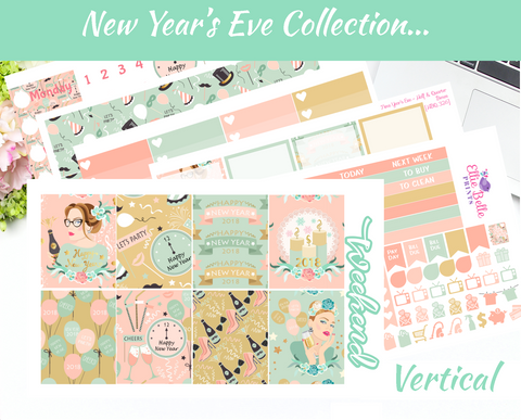 New Years Eve - Vertical Weekly Planner Kit [326]