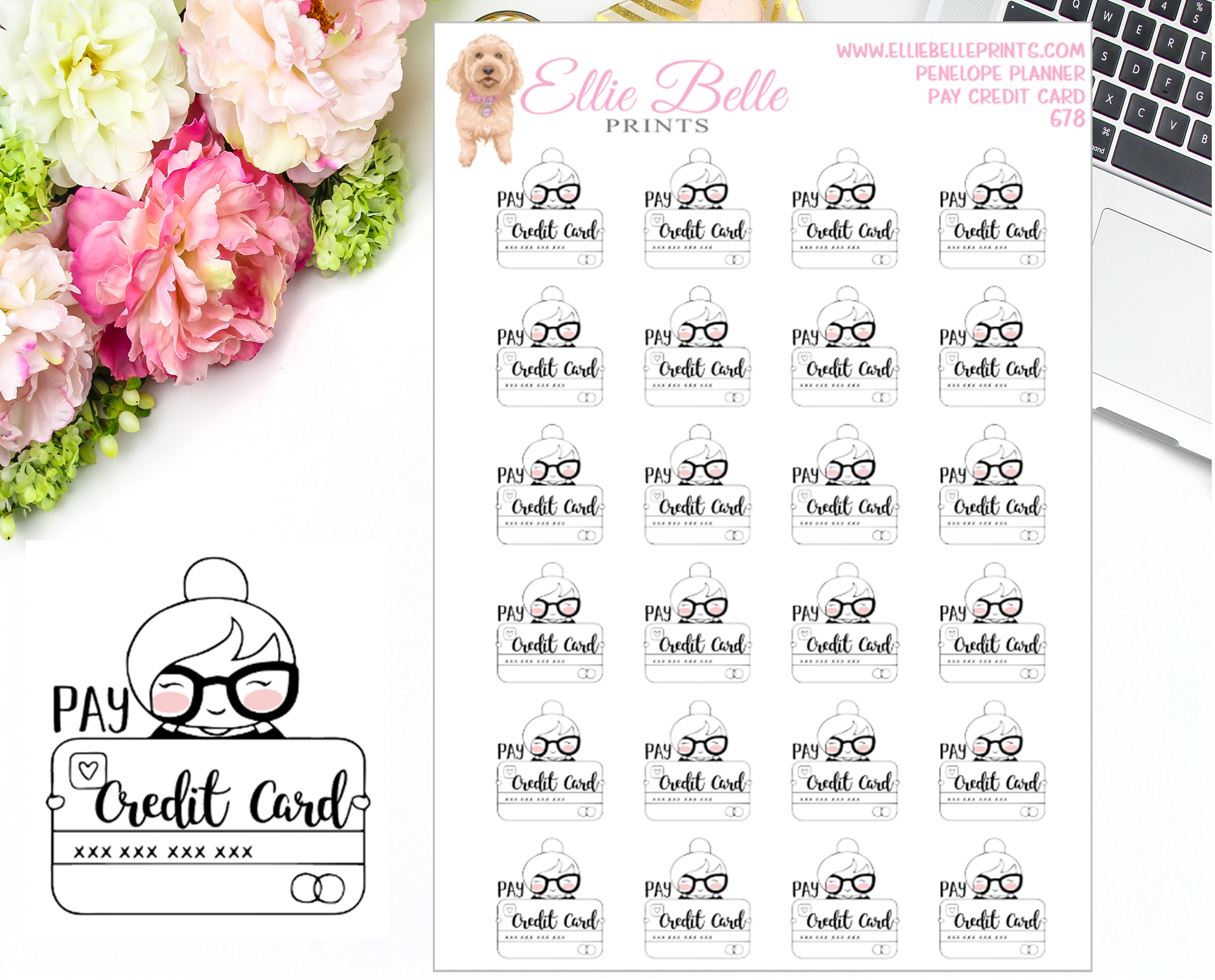 Pay Credit Card Bill Stickers - Penelope Planner