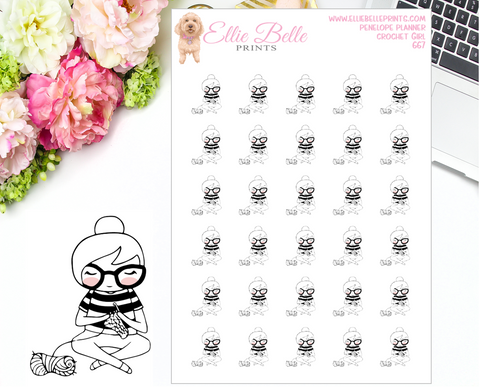 Crochet Girl Stickers - Penelope Planner