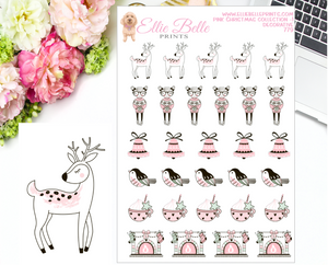 Pink Christmas Collection 1 Decorative Stickers