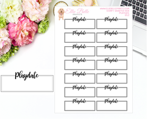 Playdate Quarter Box with Text - Text Boxes