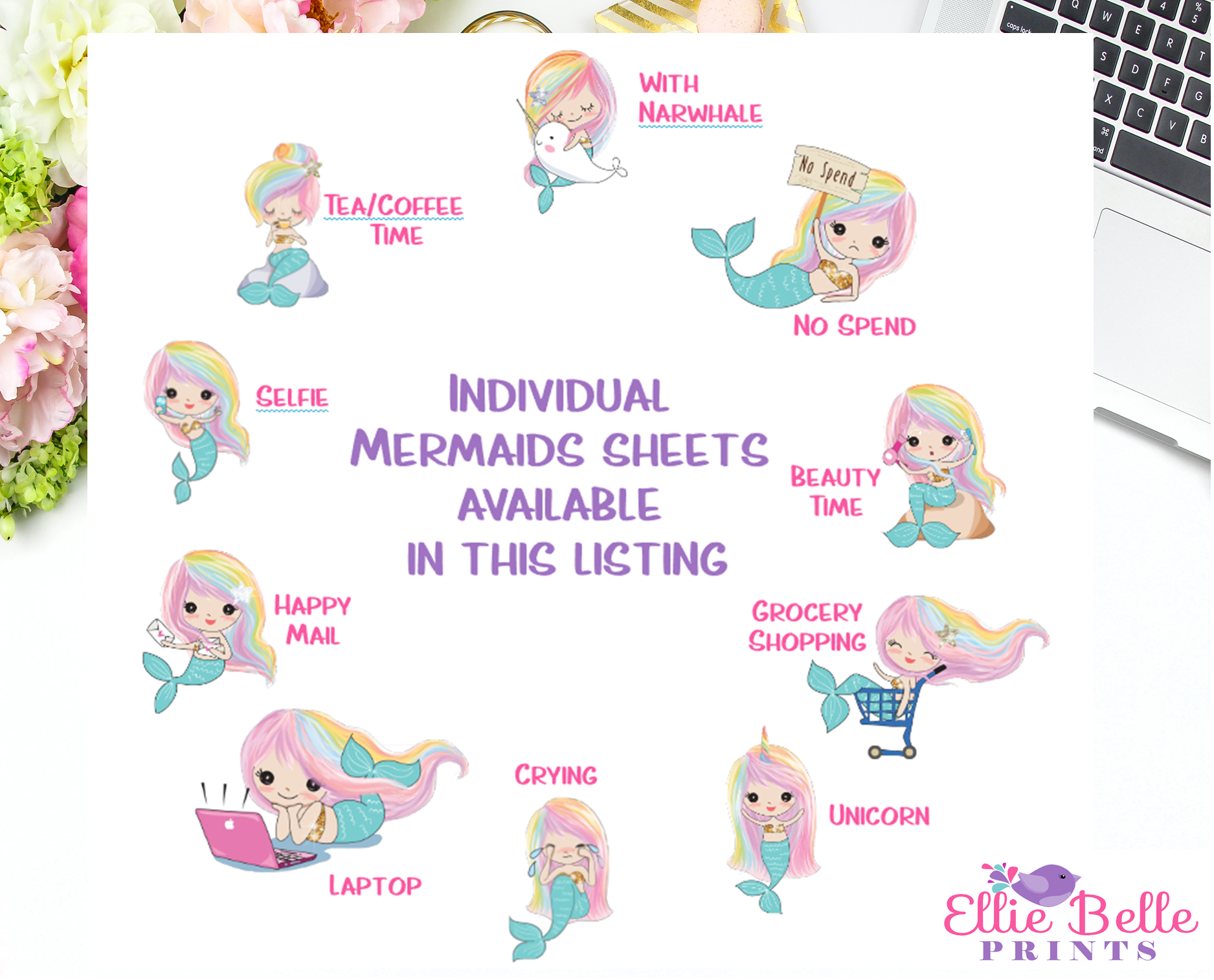 Rainbow Mermaid Stickers