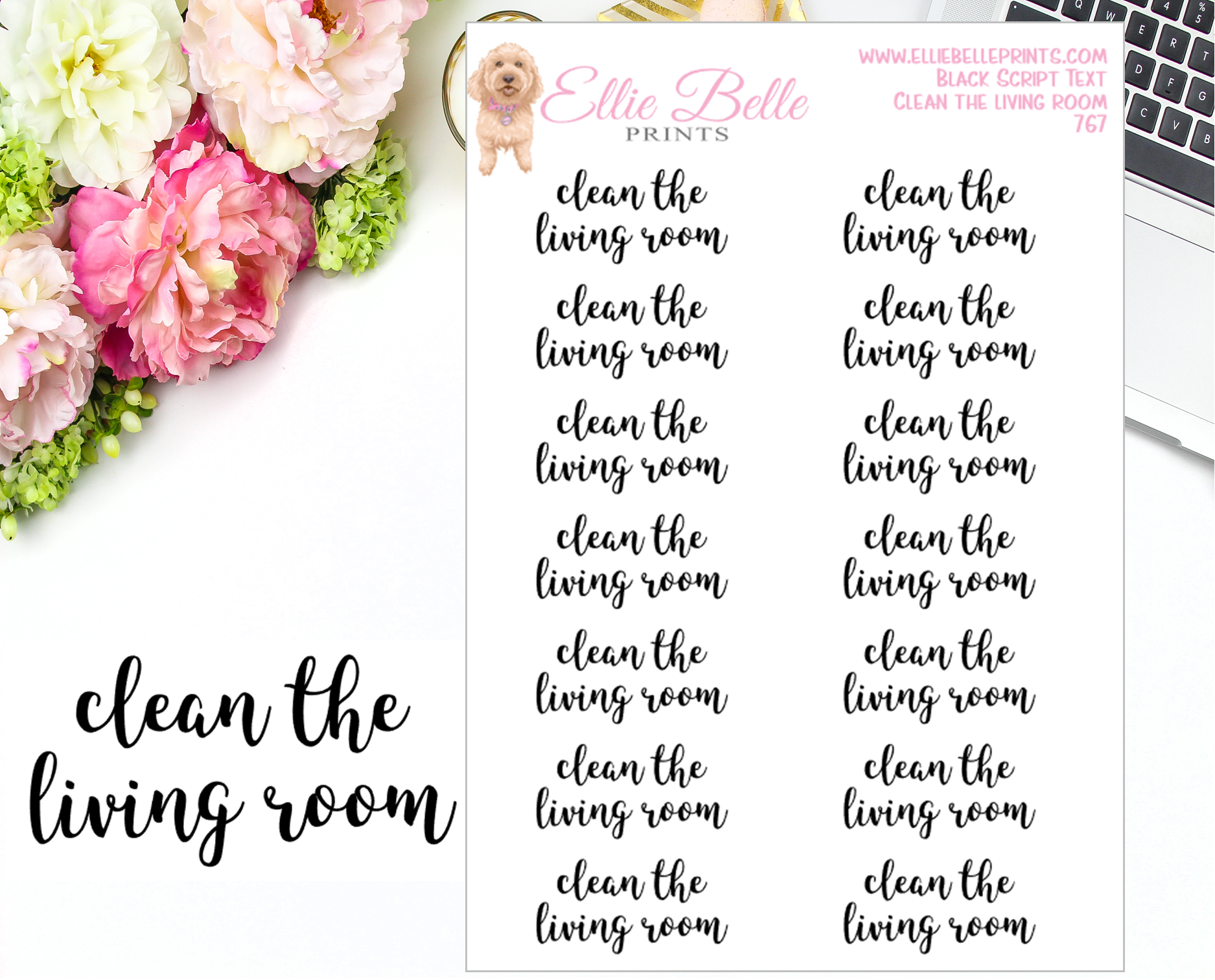 Clean The Living Room - Script Stickers
