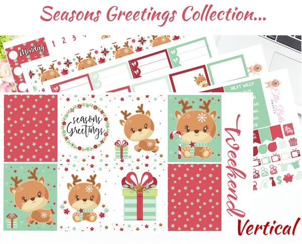 Seasons Greetings - Vertical Weekly Planner Kit