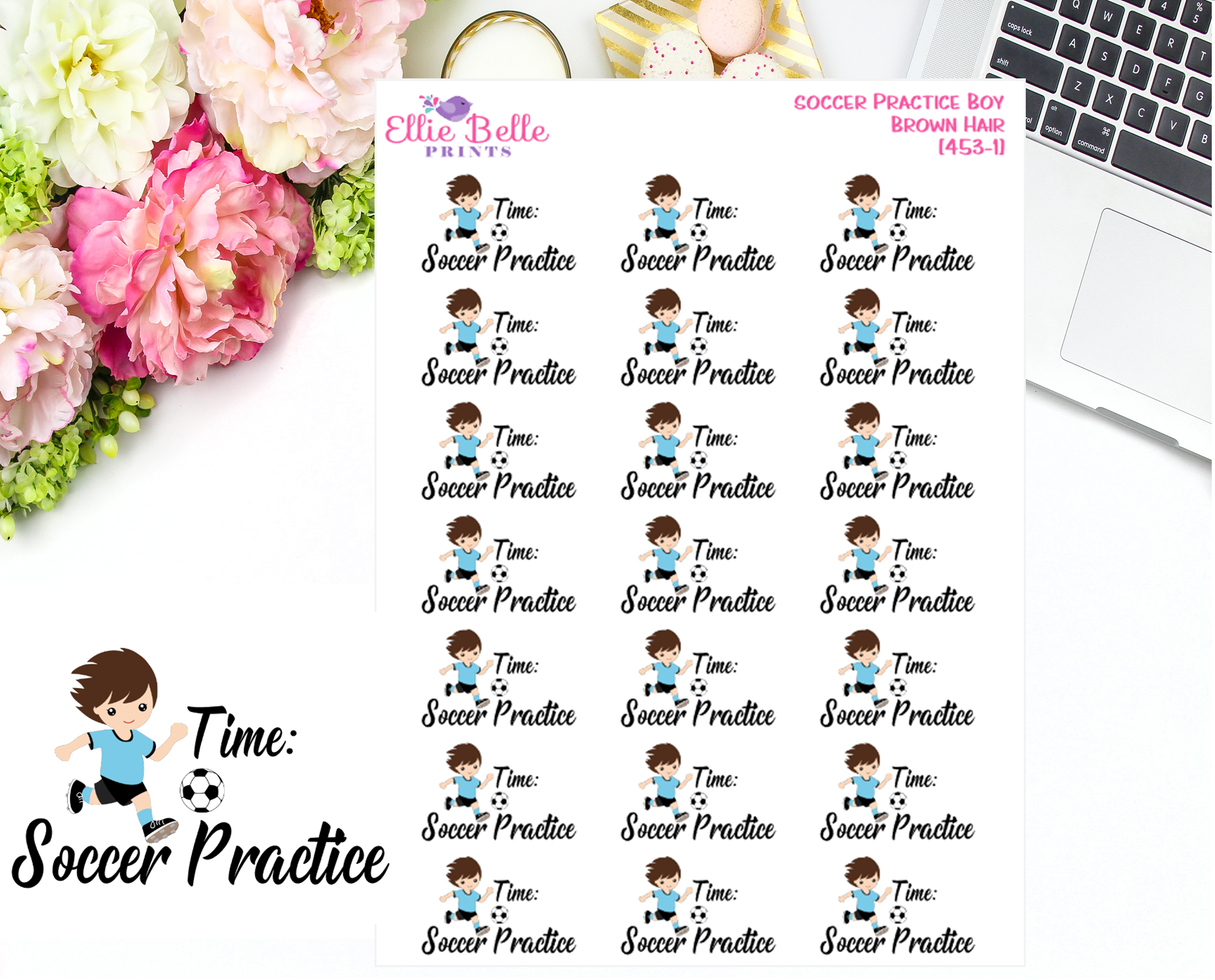 Soccer Practice Boy Stickers