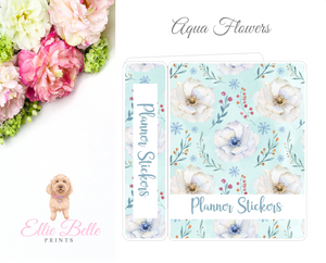 MINI Sticker Album (Small Sheets) - Aqua Flowers