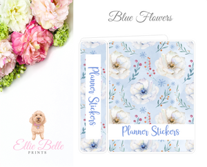 MINI Sticker Album (Small Sheets) - Blue Flowers