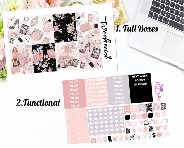 HUSTLE WITH ELEGANCE COLLECTION  - Vertical Weekly Planner Kit [371]