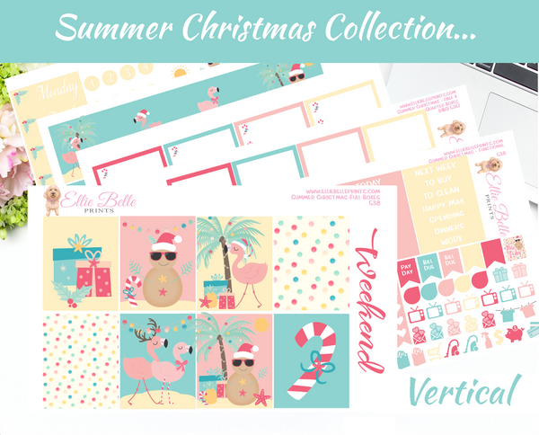 Summer Christmas - Vertical Weekly Planner Kit