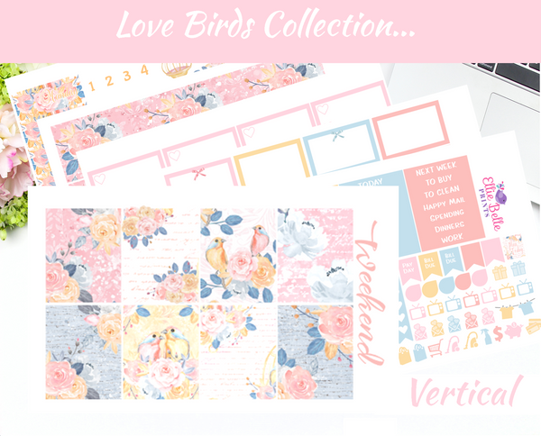 Love Birds - Vertical Weekly Planner Kit