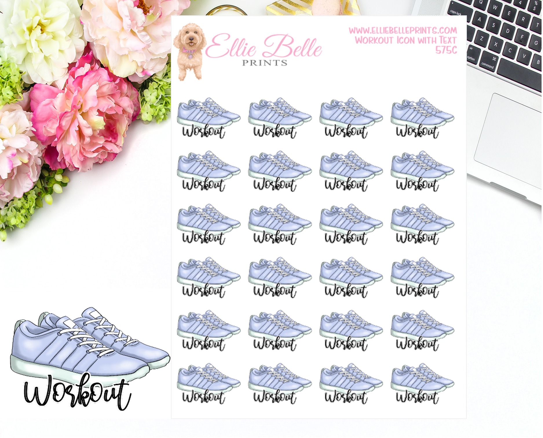 Workout Shoes Icons with Text