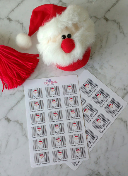 Santa's Workshop Present Barcode Stickers