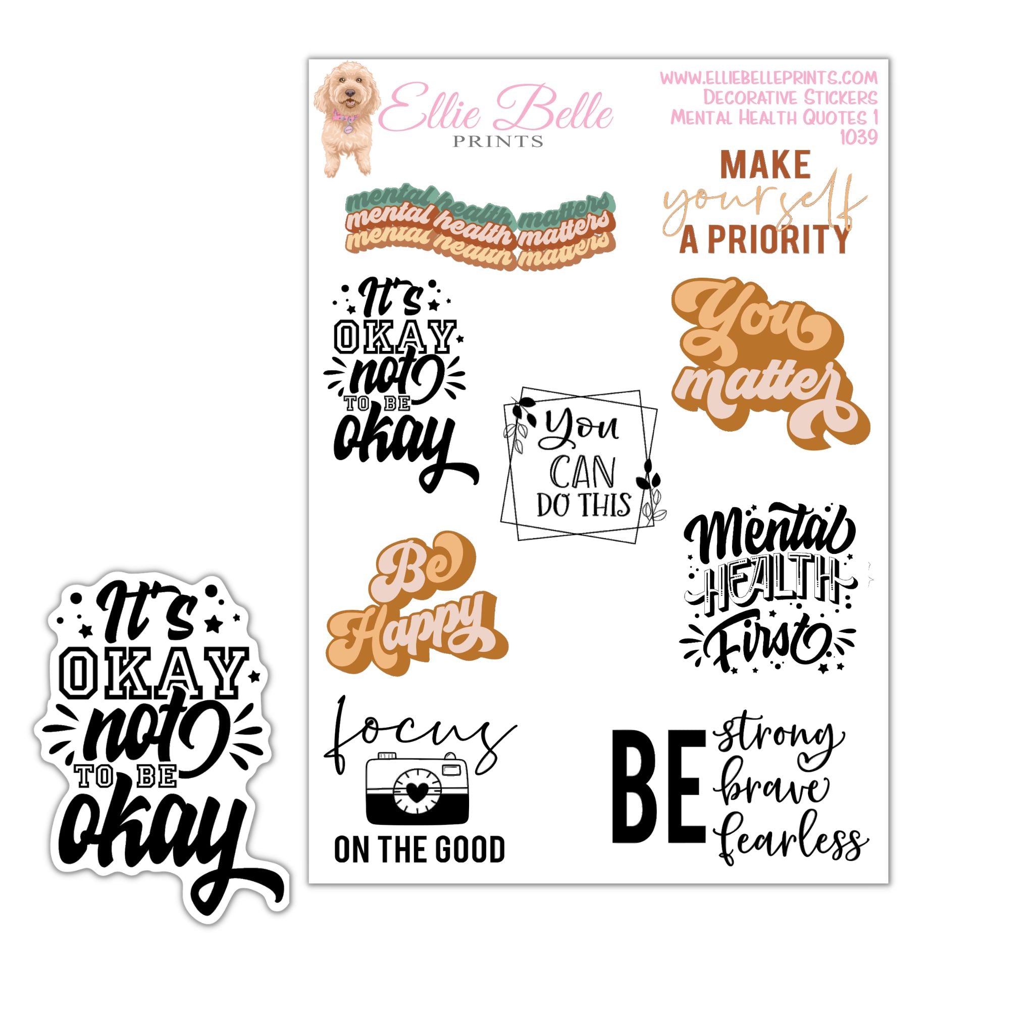 Mental Health Quote Stickers