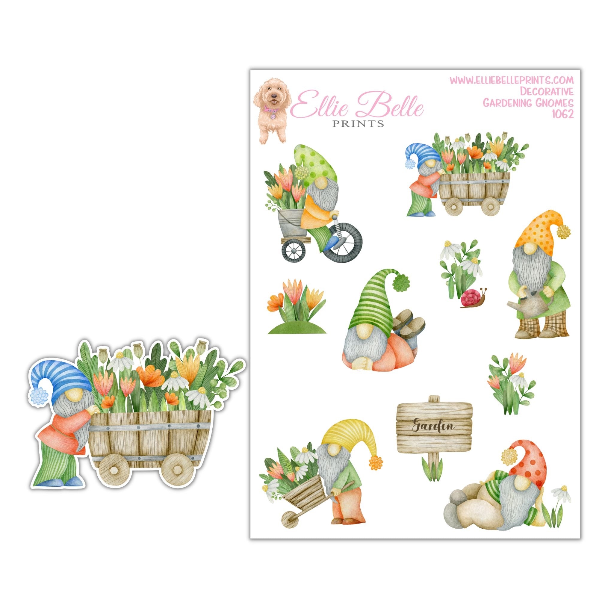 Gardening Gnome Stickers