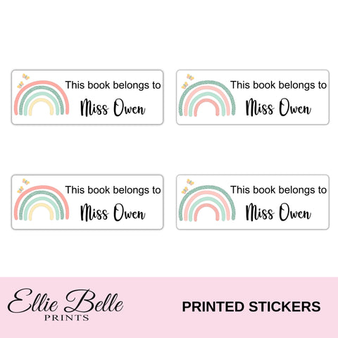 Personalised Teacher Stickers Pastel Rainbow