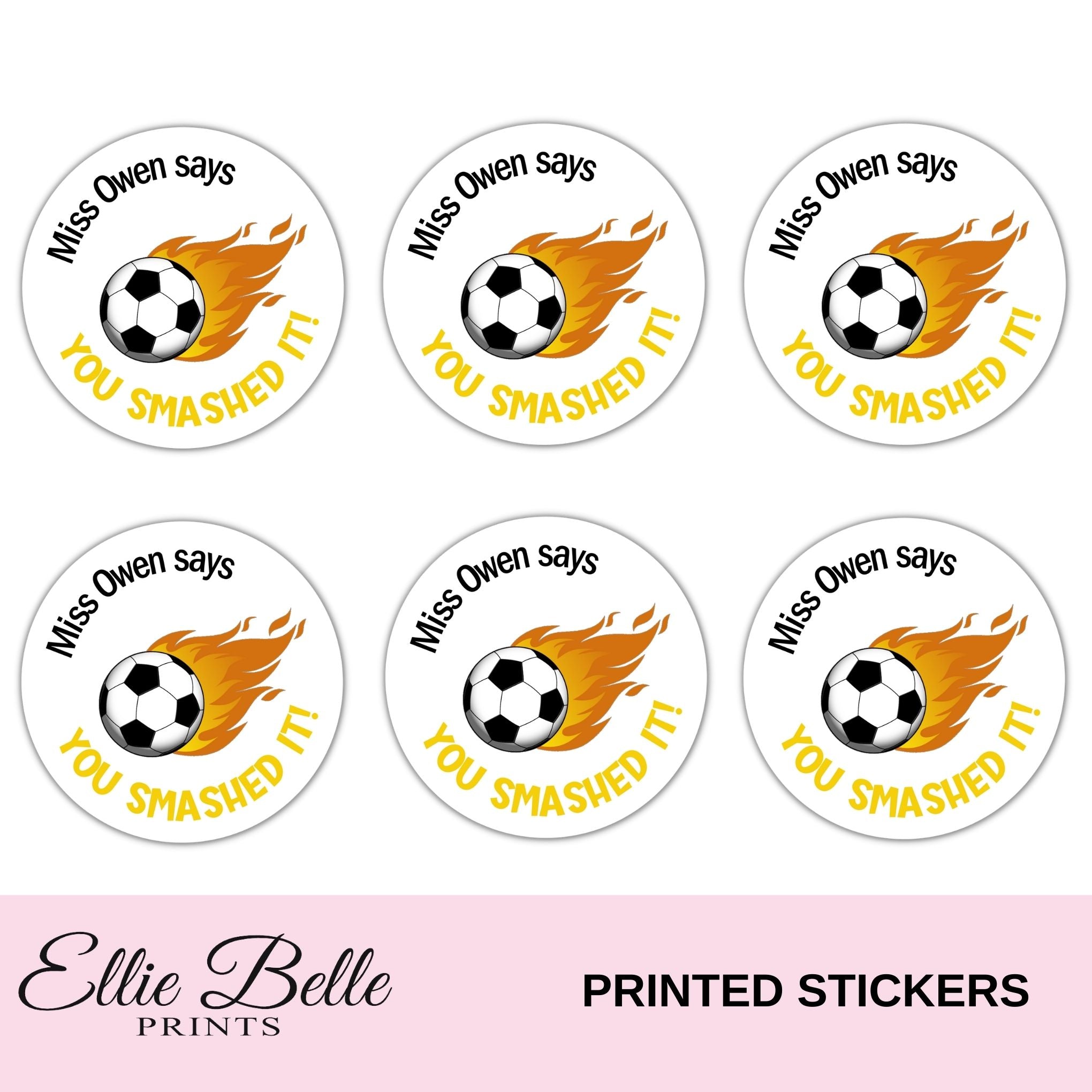 Soccer Balls 2 - Personalised Teacher Reward Stickers