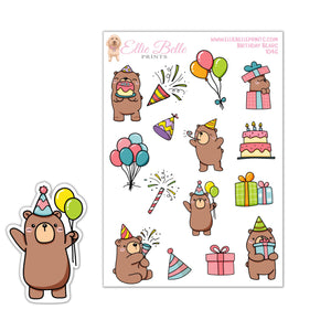 Birthday Bear Stickers